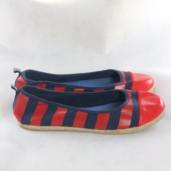 Nautica Shoes - NAUTICA Scow Skimmer Flats Red & Navy Stripes